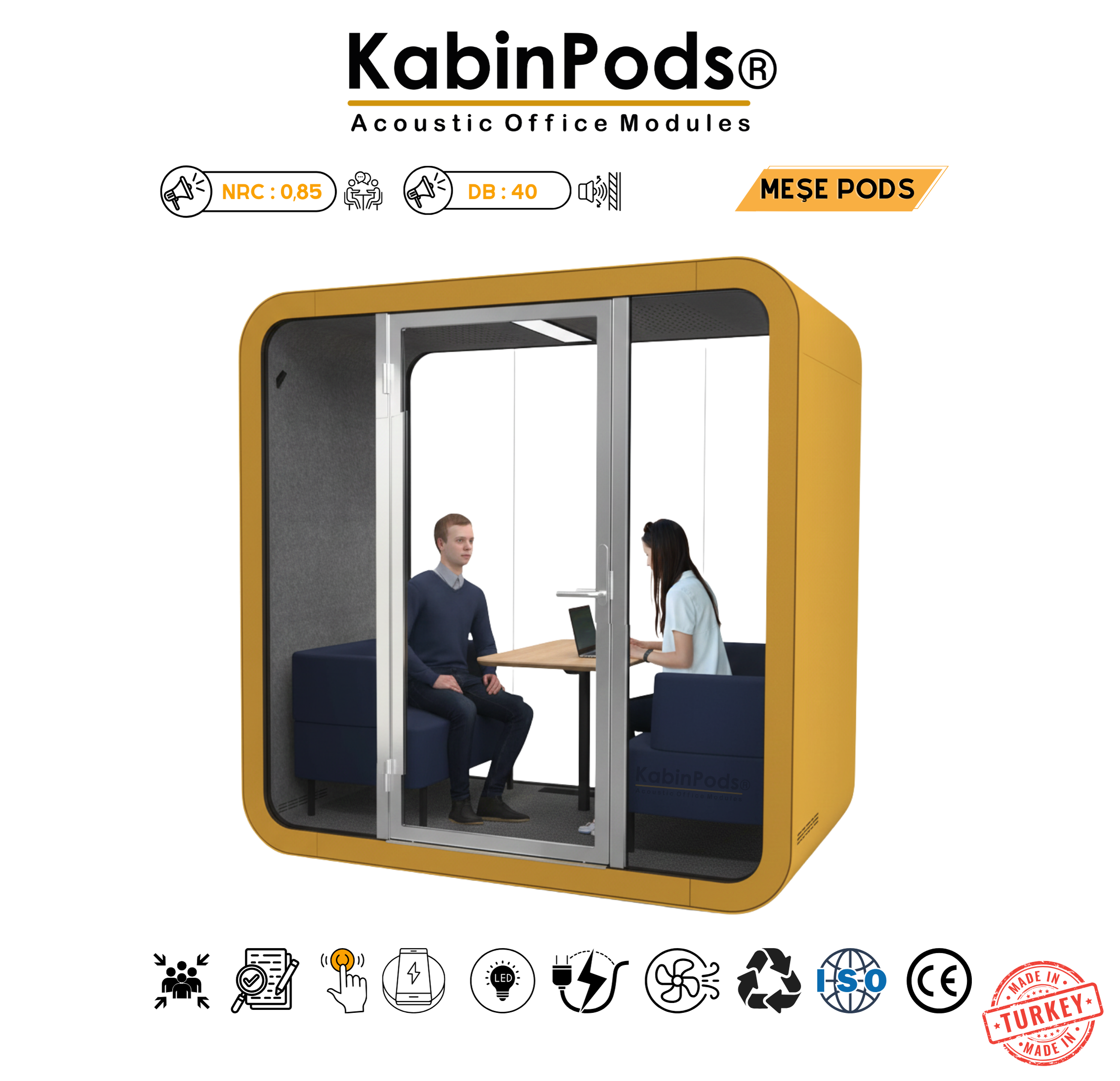 Akustik Toplantı Kabini - Ses Yalıtımlı Profesyonel Toplantı ve Telefon Görüşme Kabini Modelleri